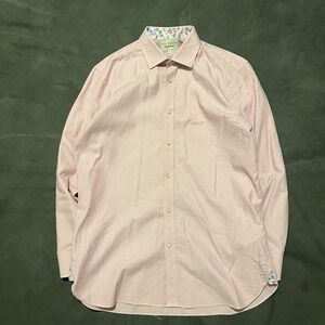Ted Baker Endurance Dress Shirt Mens 16 32/33 Pink LS Button Up‎ Flip Cuff